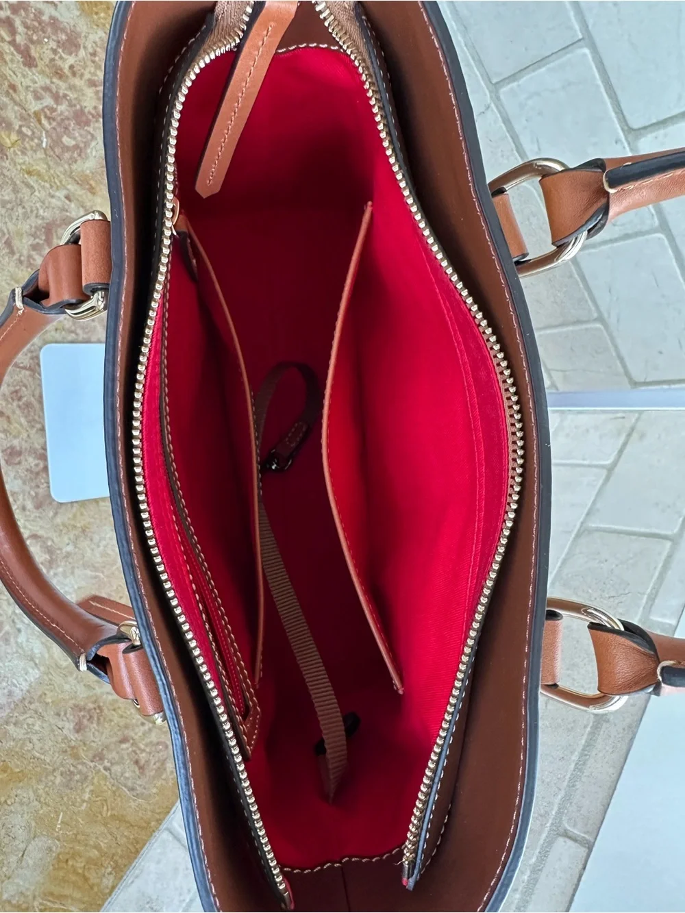 Dooney & Bourke Wexford Leather Small Heidi Satchel in Chestnut Brown K2625845